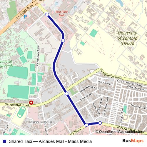 Shared Taxi bus Line Map
