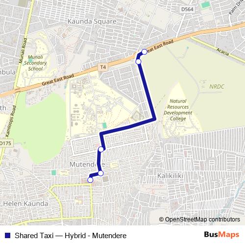 Shared Taxi bus Line Map