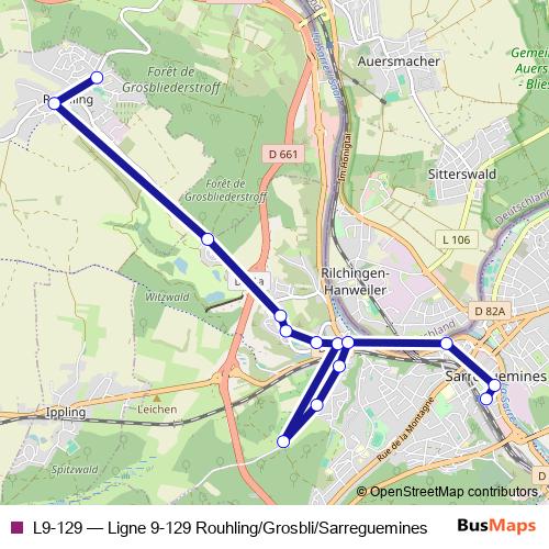 L9-129 bus Line Map