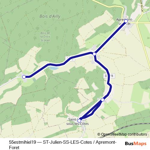 55estmihiel19 bus Line Map