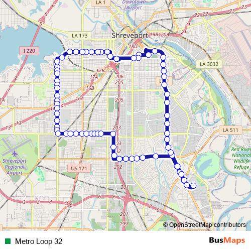 Metro Loop 32 bus Line Map
