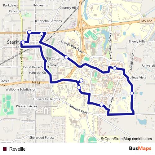 Reveille bus Line Map