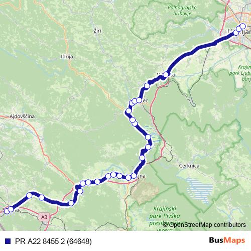 PR A22 8455 2 (64648) bus Line Map