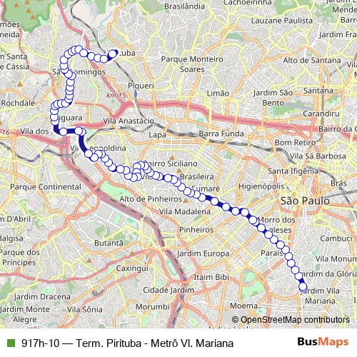 917h-10 bus Line Map
