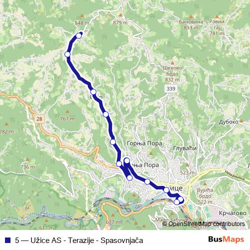 5 bus Line Map