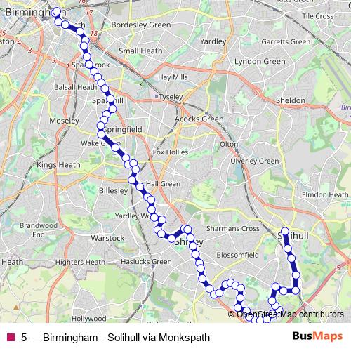 5 bus Line Map