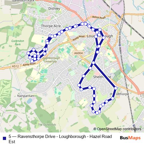 5 bus Line Map