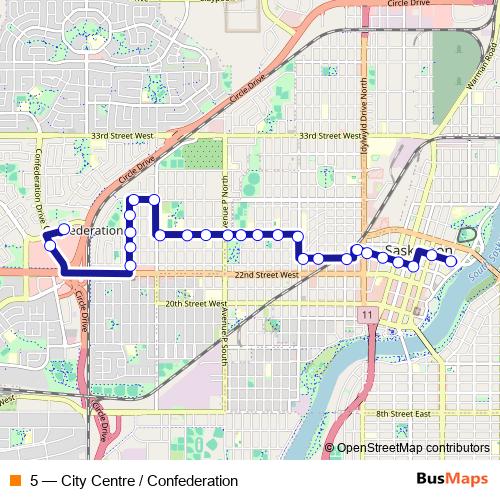 5 bus Line Map