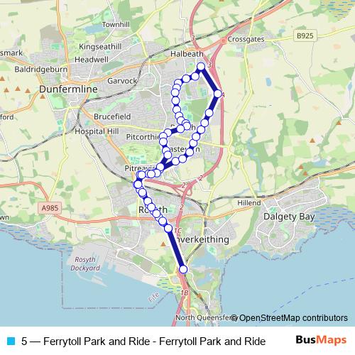 5 bus Line Map