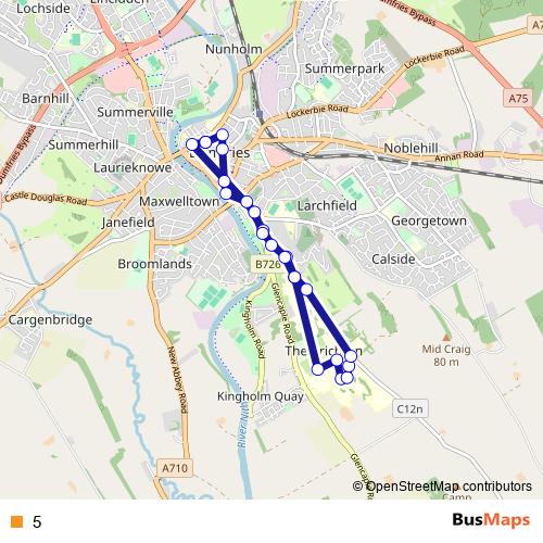 5 bus Line Map