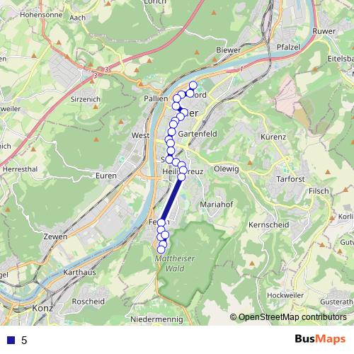 5 bus Line Map