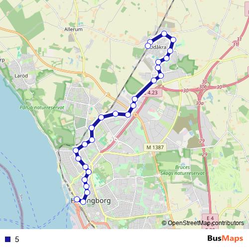 5 bus Line Map