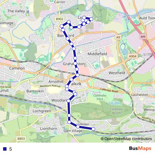 5 bus Line Map