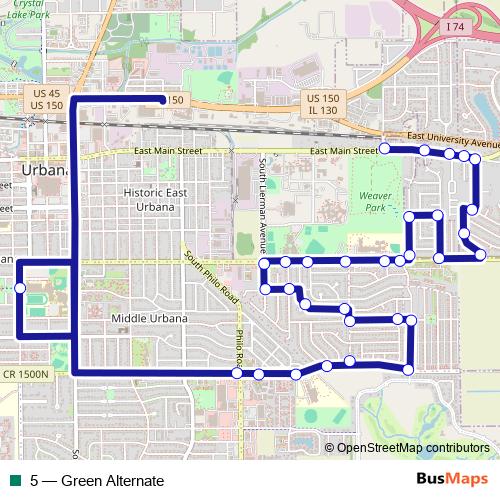 5 bus Line Map