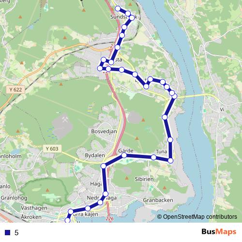 5 bus Line Map