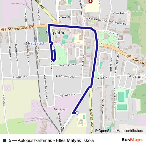 5 bus Line Map