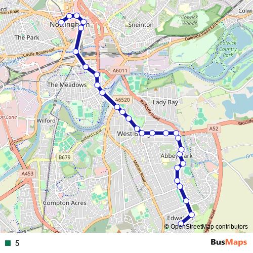 5 bus Line Map