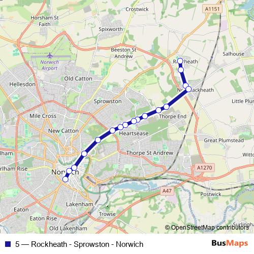 5 bus Line Map