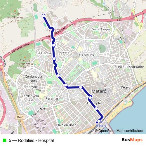 5 bus Line Map