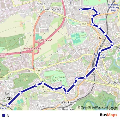5 bus Line Map