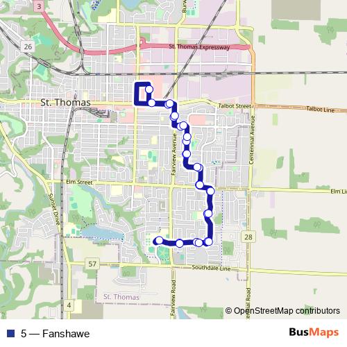 5 bus Line Map