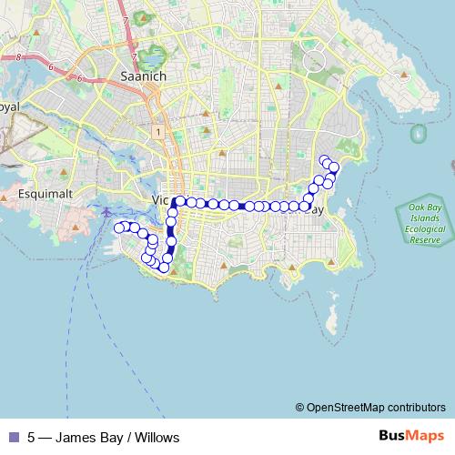 5 bus Line Map