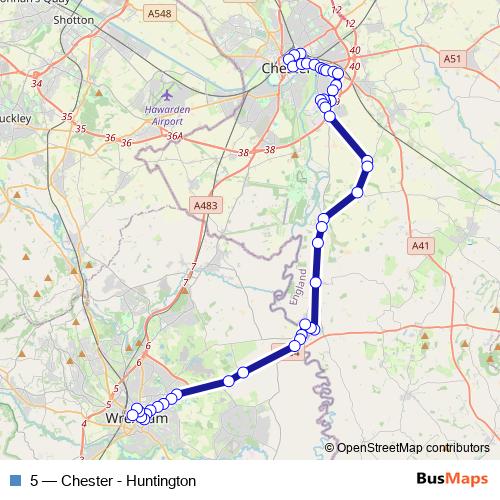 5 bus Line Map