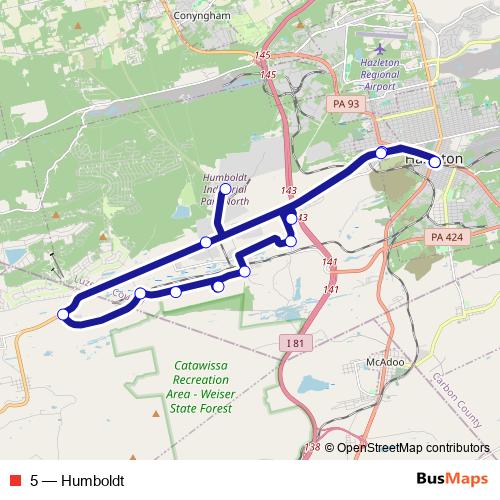 5 bus Line Map