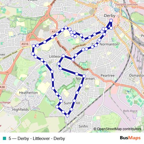 5 bus Line Map
