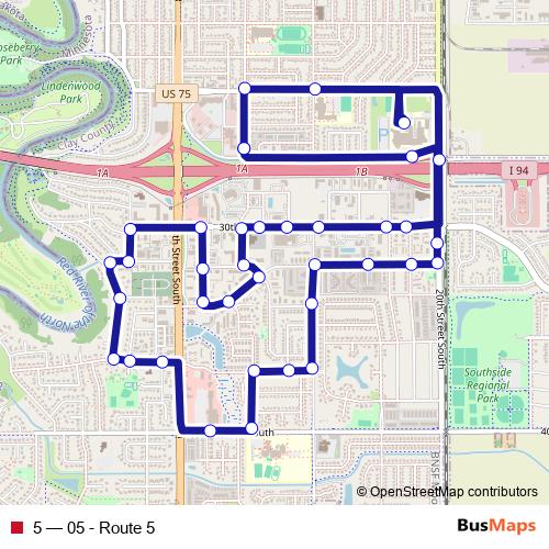 5 bus Line Map