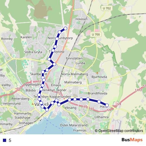5 bus Line Map