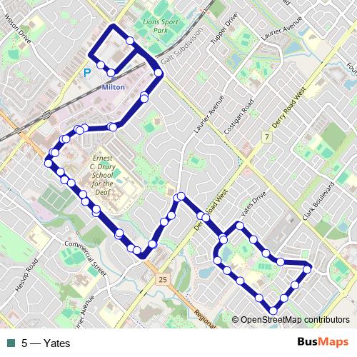 5 bus Line Map