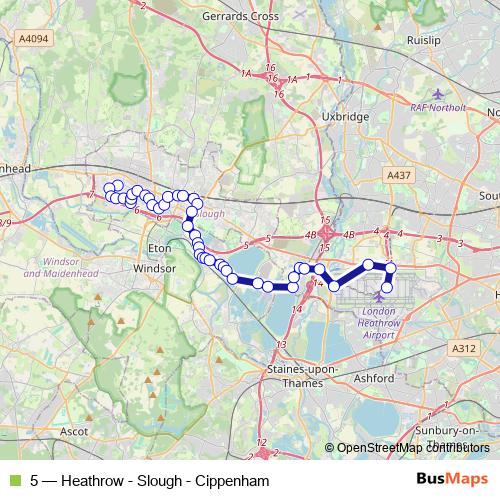 5 bus Line Map