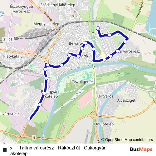 5 bus Line Map