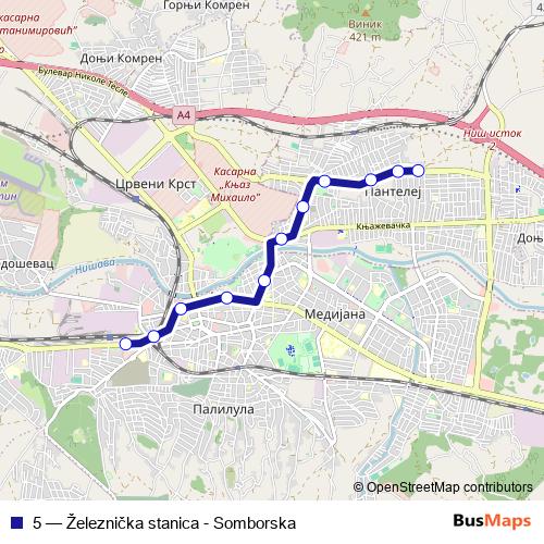 5 bus Line Map