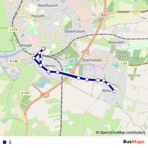 5 bus Line Map