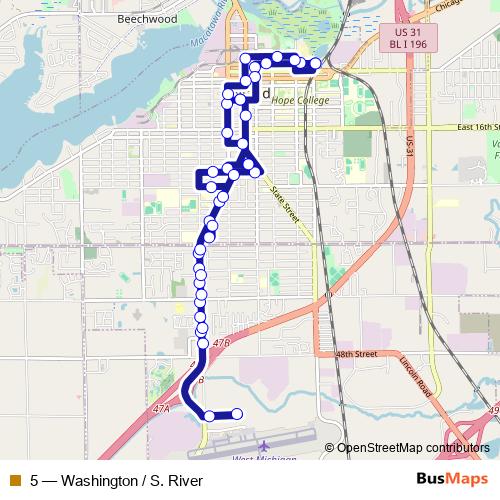 5 bus Line Map