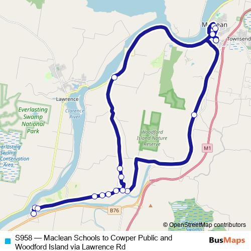 S958 bus Line Map