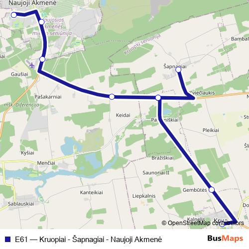 E61 bus Line Map