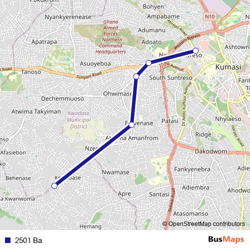 2501 Ba bus Line Map