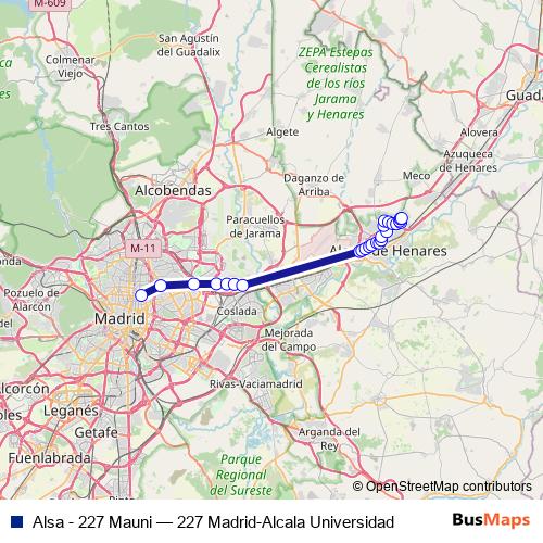 Alsa - 227 Mauni bus Line Map