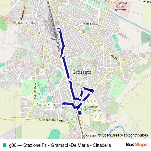 g86 bus Line Map