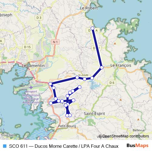 SCO 611 bus Line Map