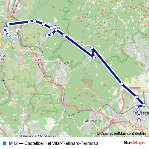 M12 bus Line Map