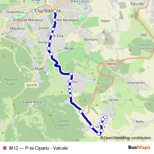 M12 bus Line Map