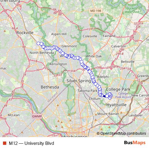 M12 bus Line Map
