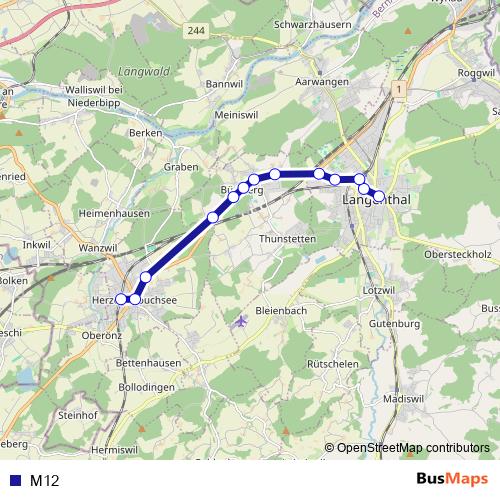 M12 bus Line Map