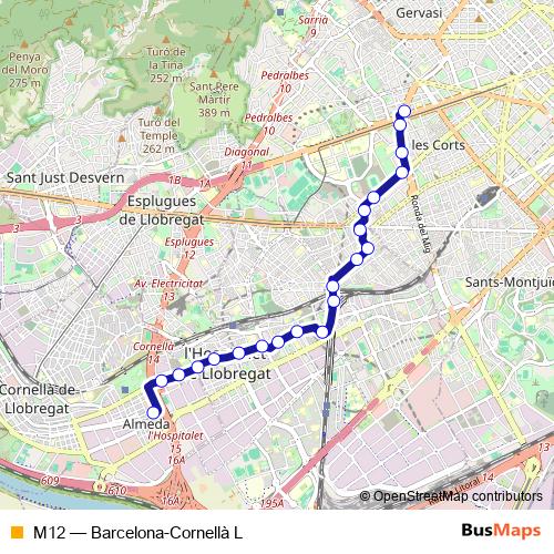 M12 bus Line Map