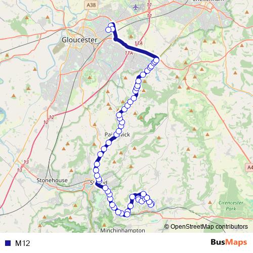 M12 bus Line Map