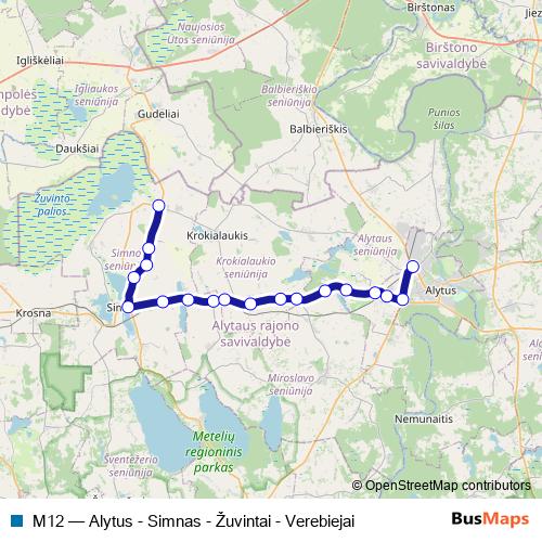 M12 bus Line Map